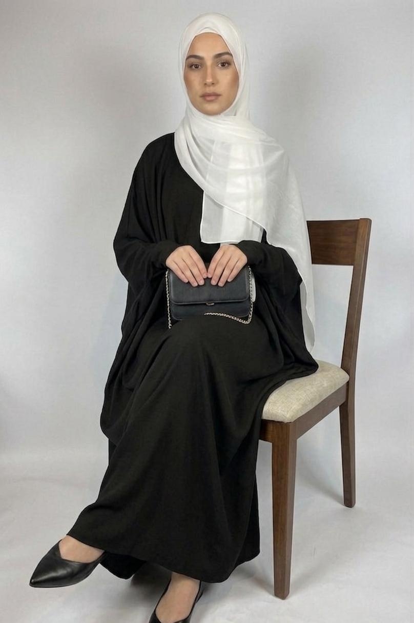 AL Qaswah Pure Black Abaya