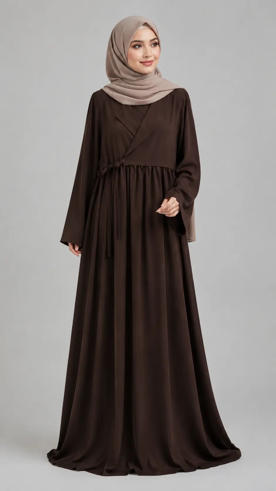 AL Sidrah Cocoa Wrap Abaya
