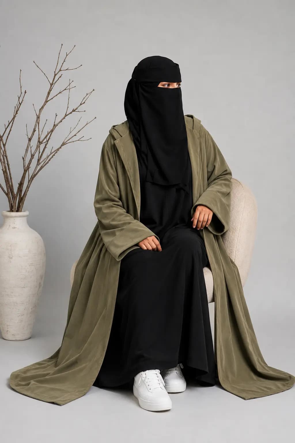 Urban Modest Hooded Coat Abaya Set
