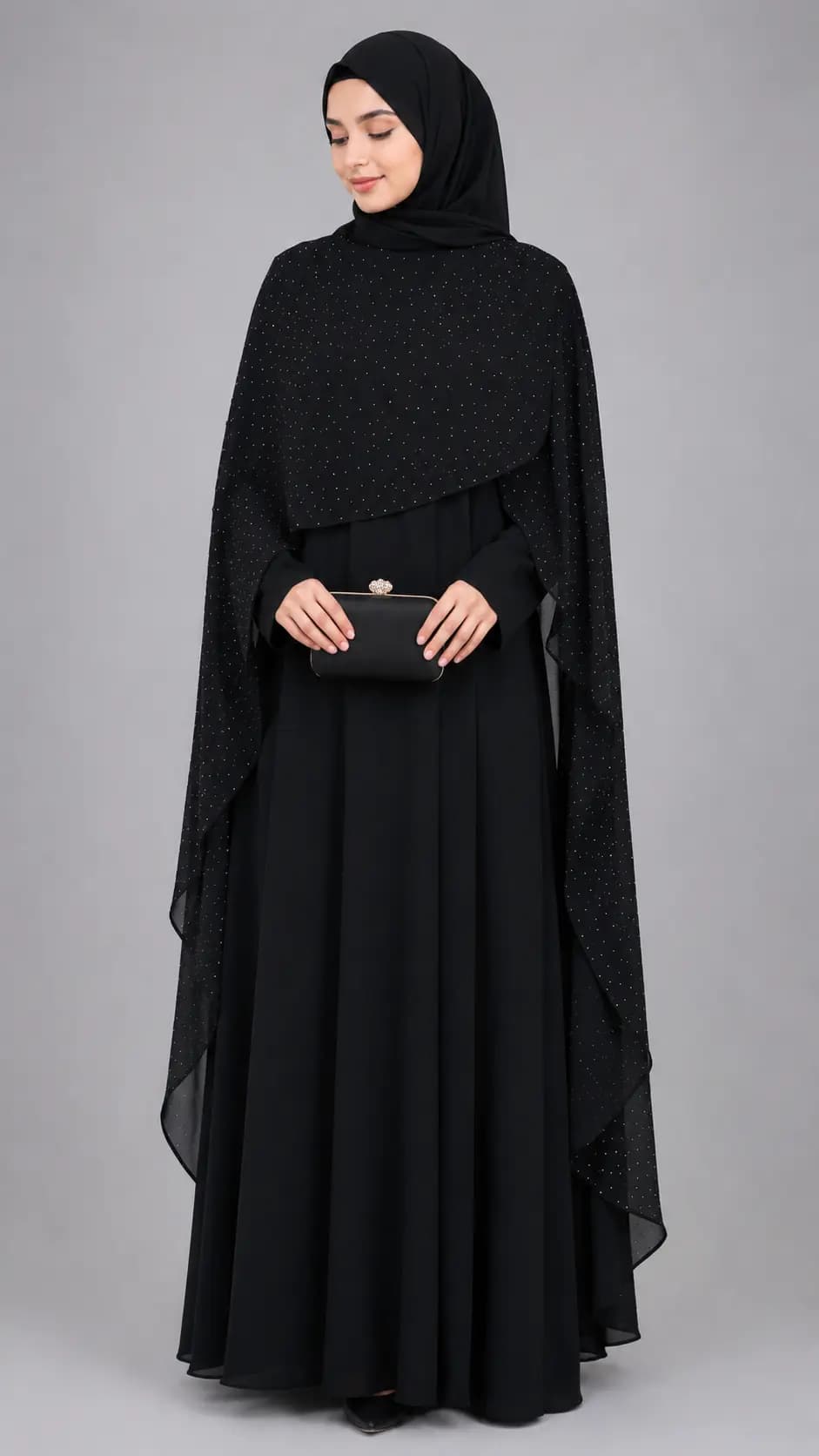 Elara Stone Cape Abaya