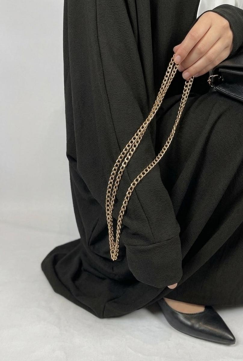 AL Qaswah Pure Black Abaya
