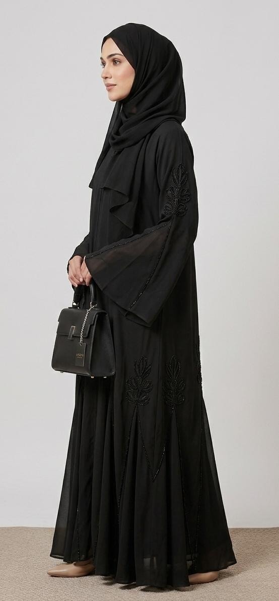 The Onyx petal Abaya