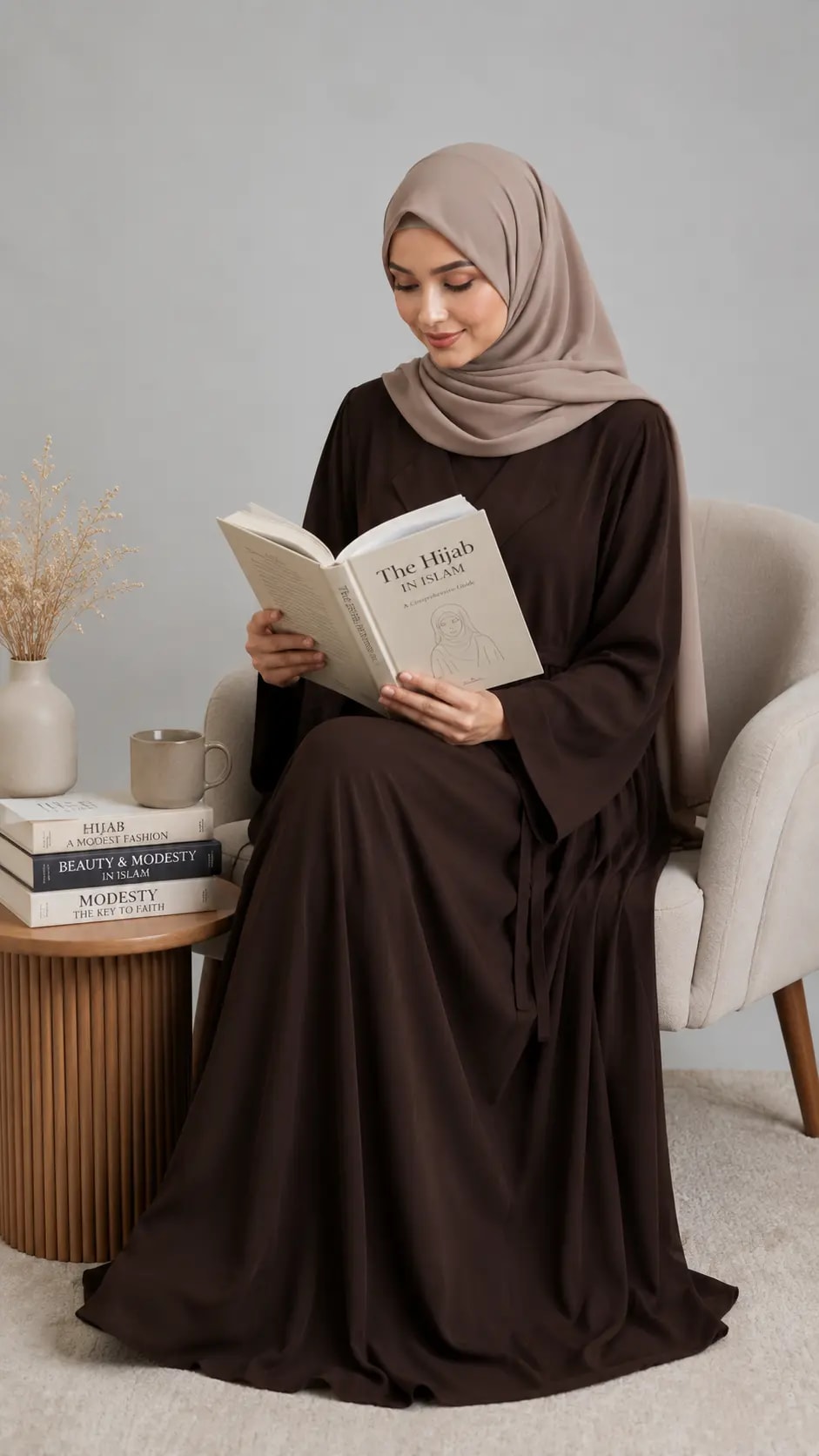 AL Sidrah Cocoa Wrap Abaya