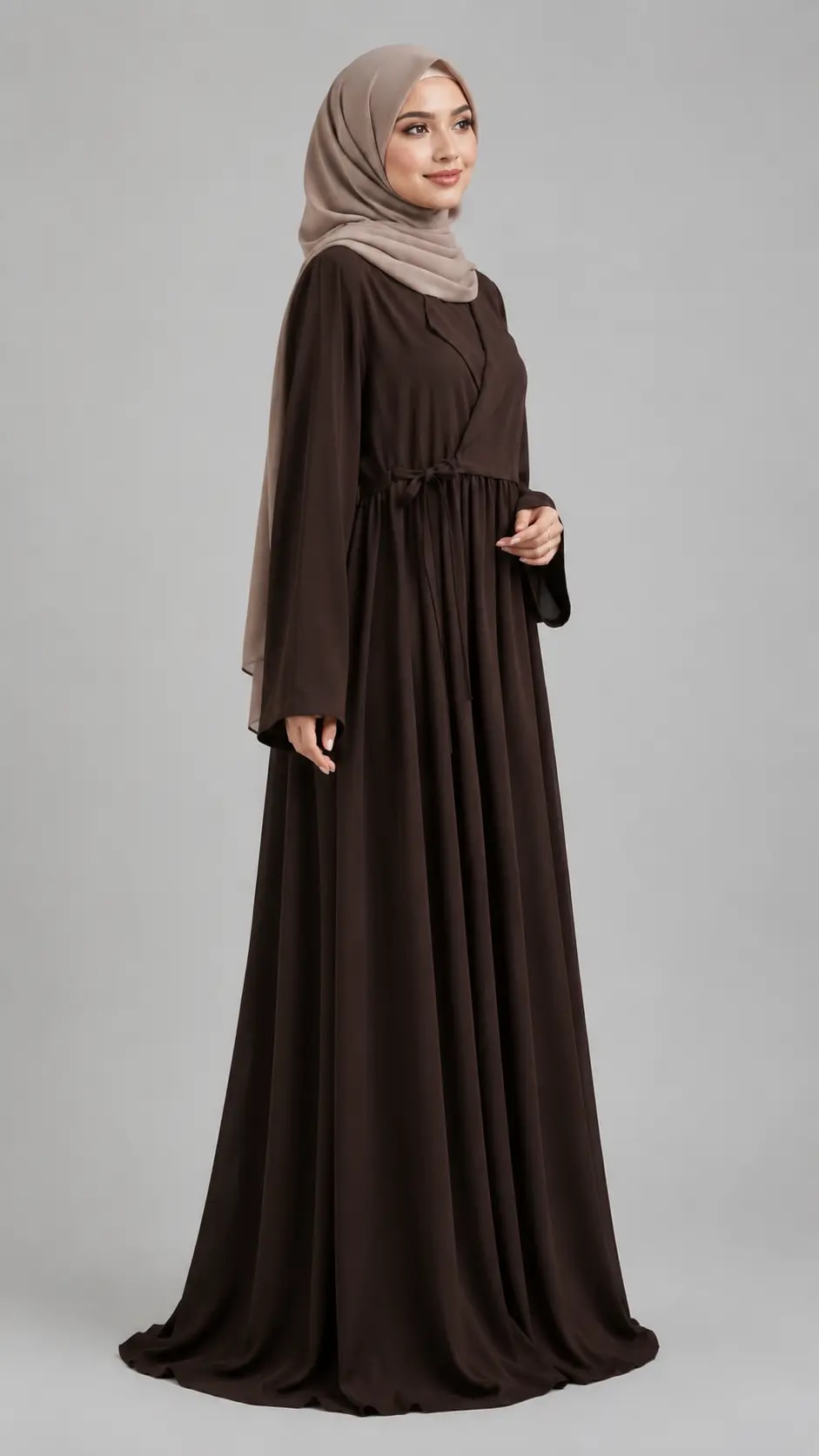 AL Sidrah Cocoa Wrap Abaya